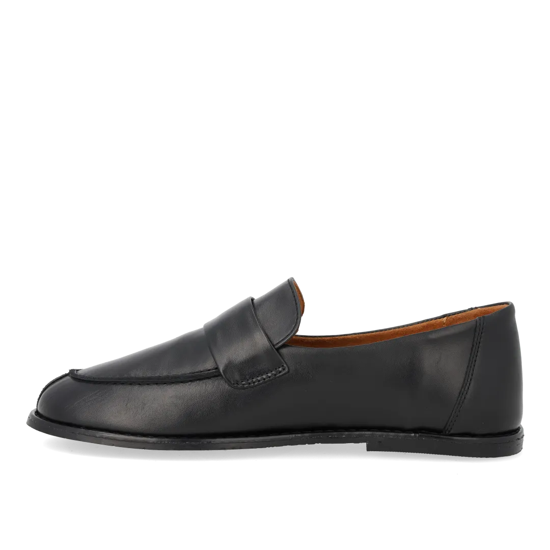 Angulus Ultrablød loafer med stikningsdetalje sort