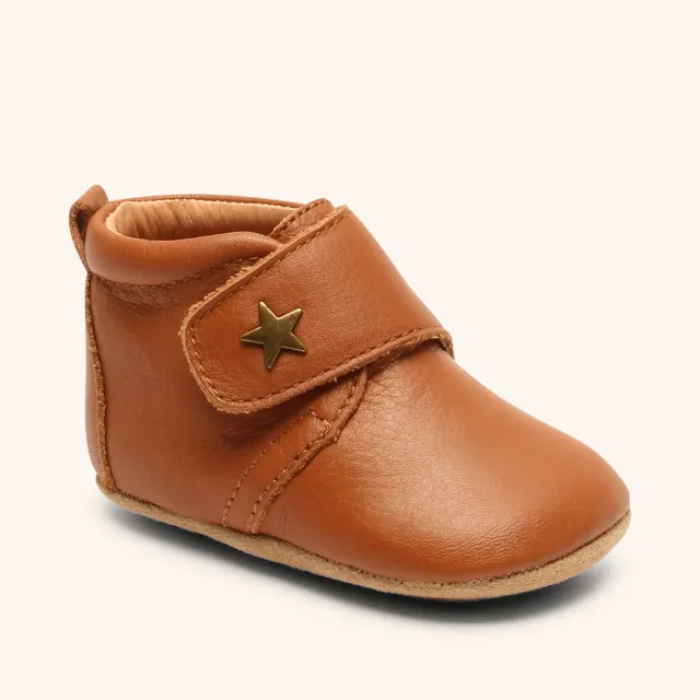 Bisgaard Baby Star hjemmesko cognac læder
