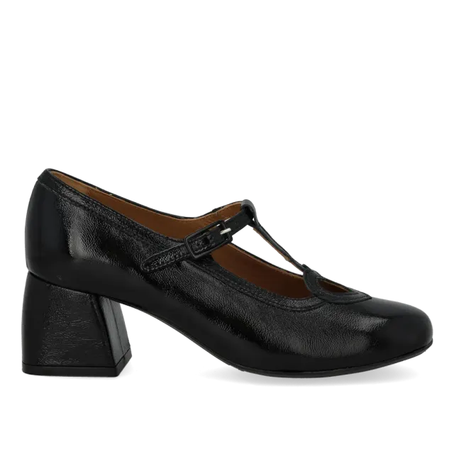 Angulus Mary Jane pump krøllak hjerte 5 cm hæl