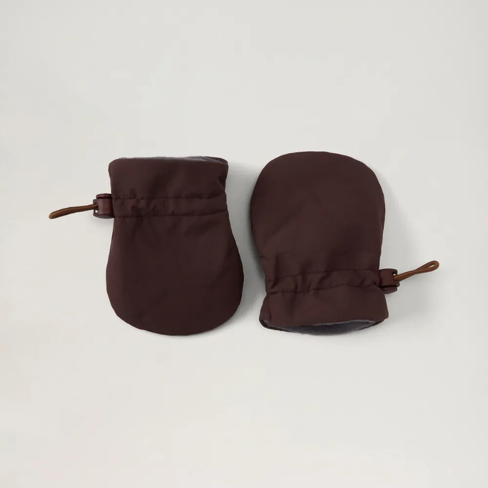 BabyMocs Mittens babyluffer mørkebeige 0-12 mdr