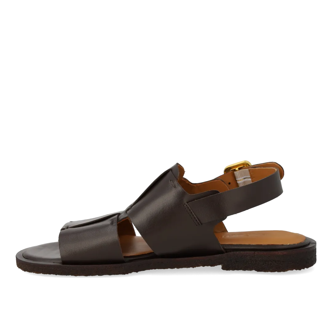 Angulus Remsandal med stikningsdetaljer sandal dame læder