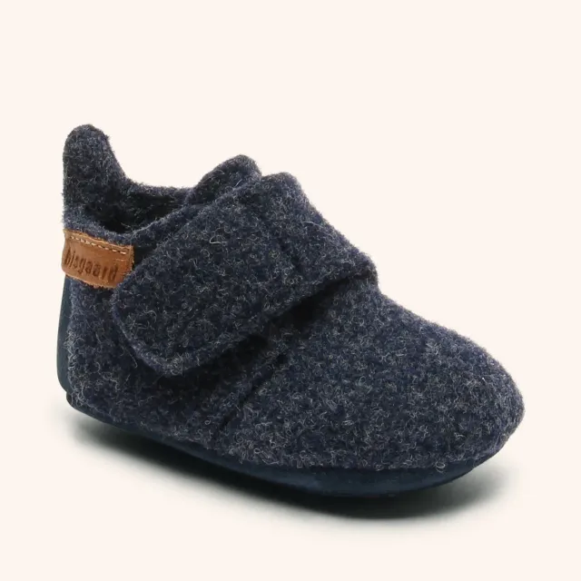 Bisgaard Baby Wool hjemmesko blå i uld