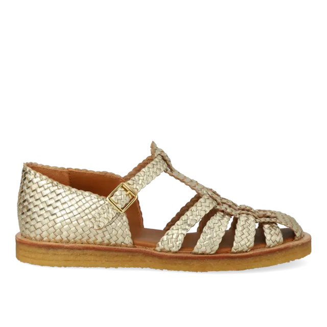Angulus Håndflettet Fisherman's sandal dame læder