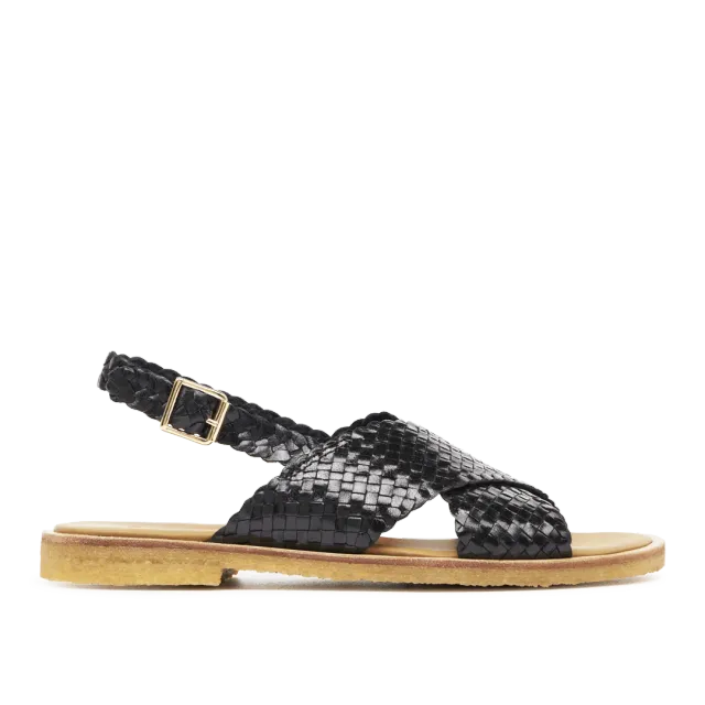 Angulus Krydssandal håndflettet sandal læder