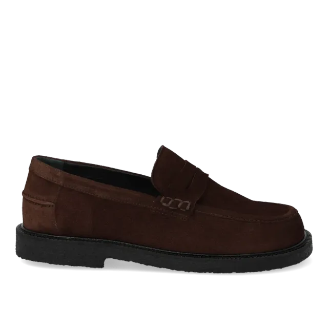 Angulus Loafer ruskindssko brun bred pasform