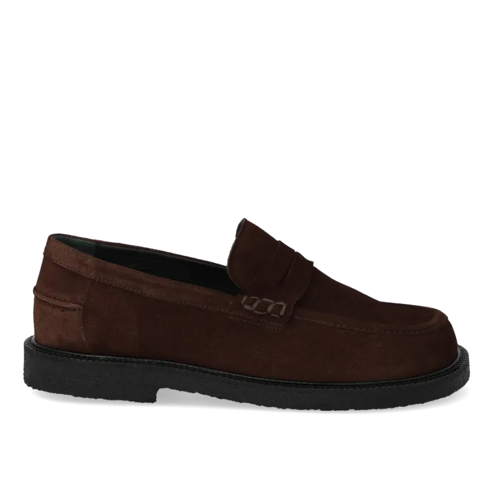 Angulus Loafer ruskindssko brun bred pasform