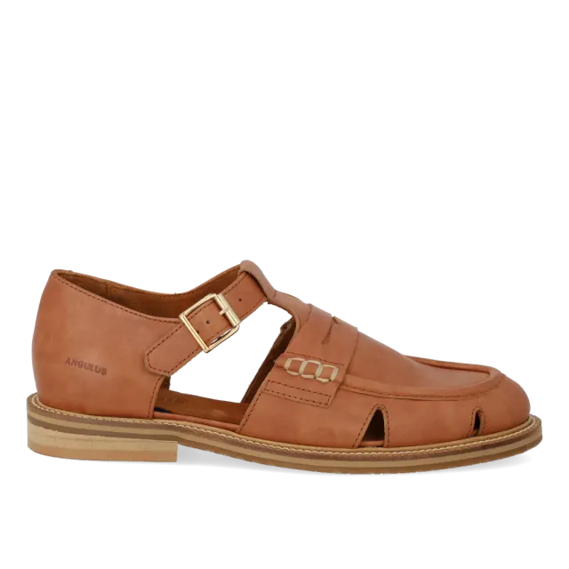 Angulus Penny loafer damesko cut-out stor i størrelsen