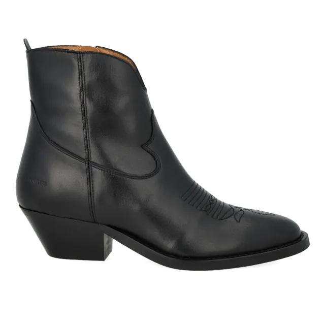Angulus Cowboystøvle med stikninger damestøvle ruskind 4 cm