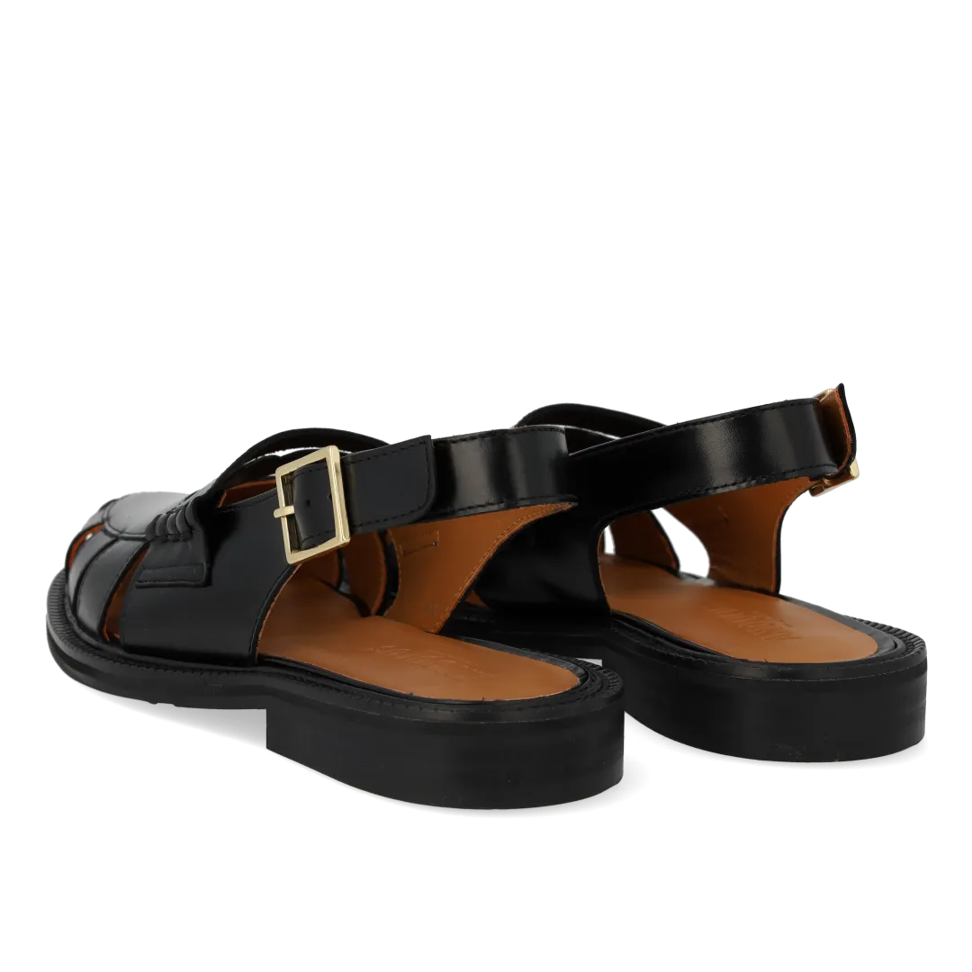 Angulus Slingback loafer dame læder guldspænde