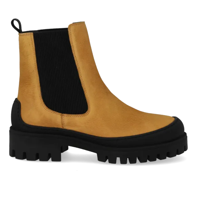 Angulus Chelsea støvle nubuck chunky sål sort elastik