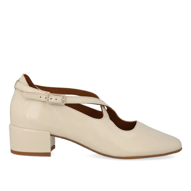 Angulus Mary Jane ballerina krydsdetalje dame lak 3,5 cm hæl
