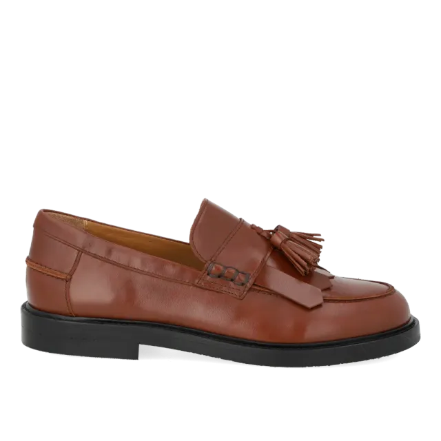 Angulus Bred loafer med frynser og kvastdetalje bred pasform