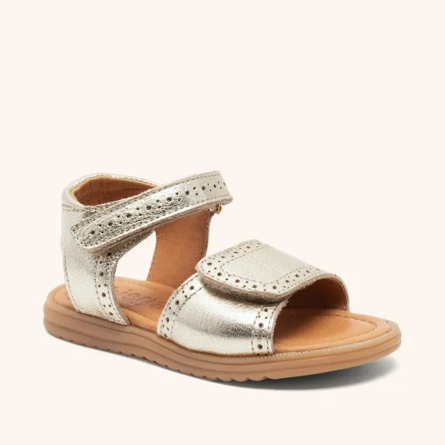 Bisgaard Andrea sandal guld læder velcro str. 22-36