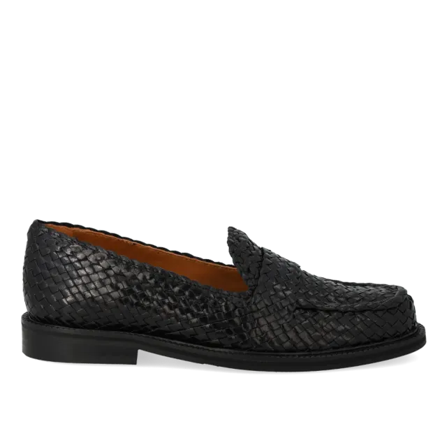 Angulus Penny loafer håndflettet læder