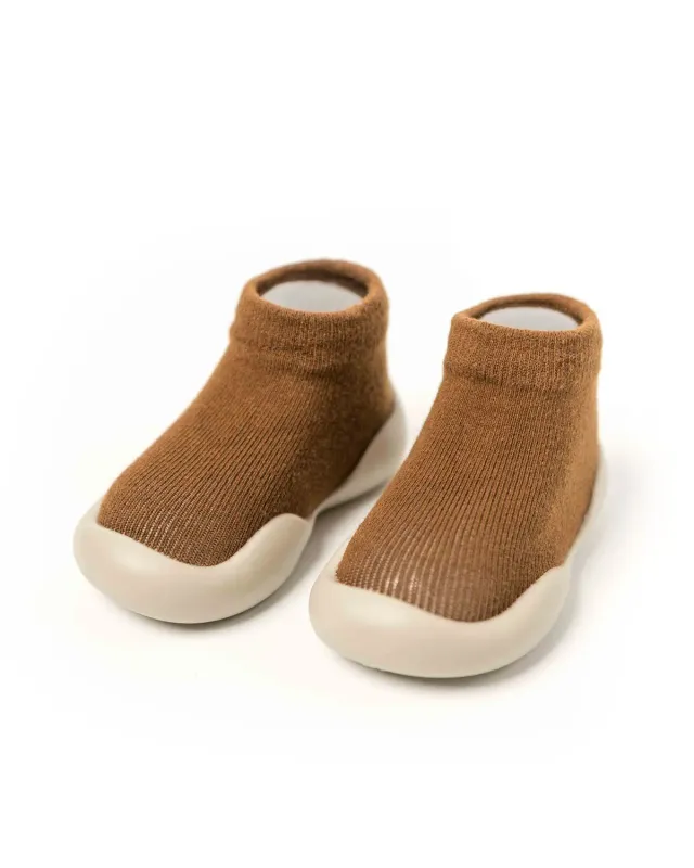 Minifus Neutral Begyndersko Barfodssko Brun silikonsål