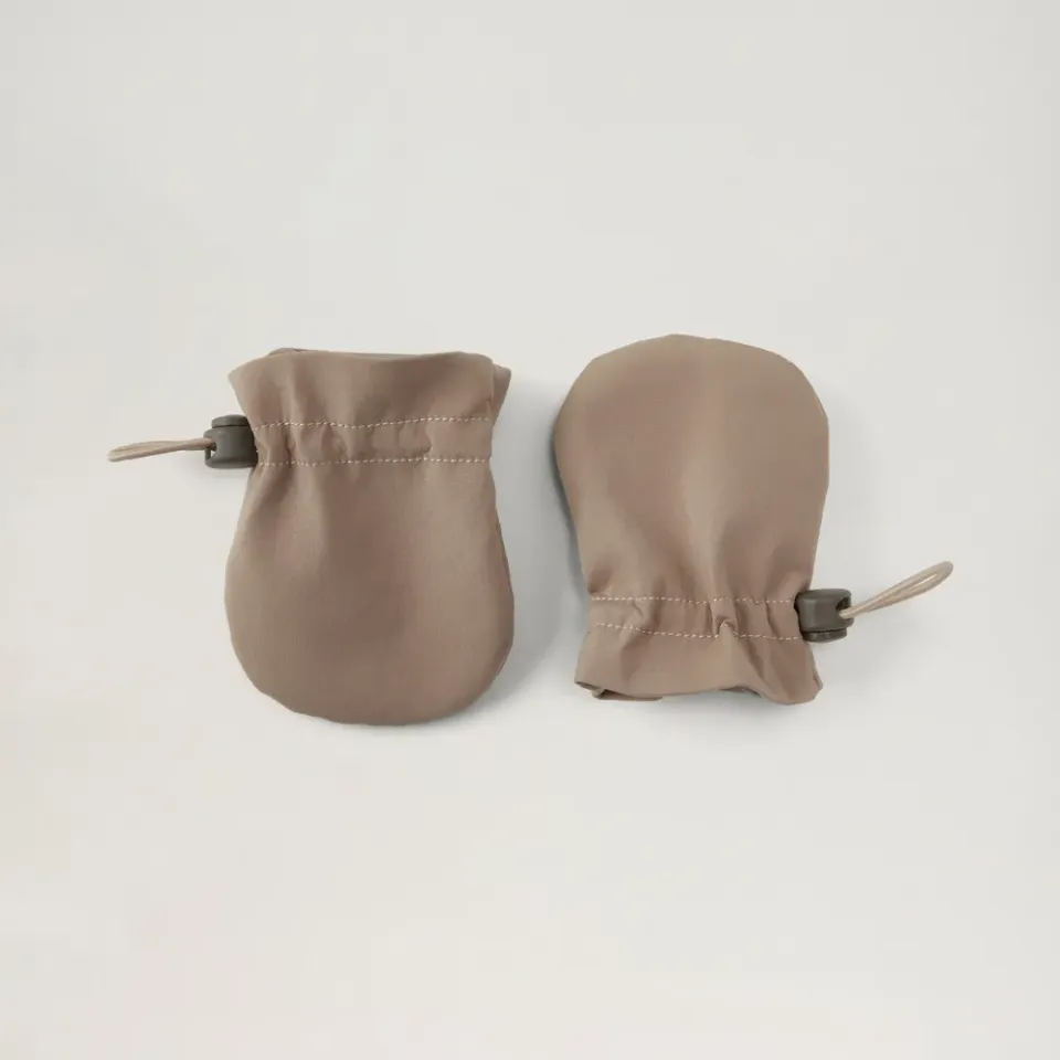 BabyMocs Mittens babyluffer mørkebeige 0-12 mdr