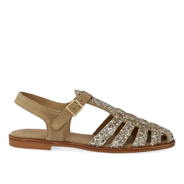 Angulus Fisherman sandal damesandal funklende glitter