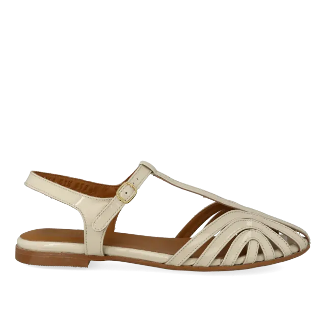 Angulus Flad Sandal T-Strap Organisk Lædersandal