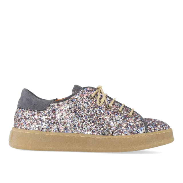 Angulus Sneaker glitter børnesneakers snøre læder