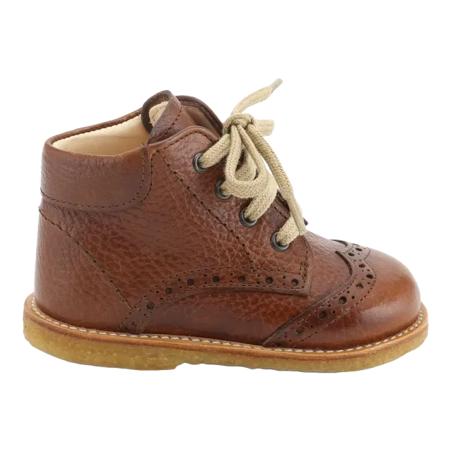 Angulus Klassisk snøresko med brogue detaljer laksko børn snøre