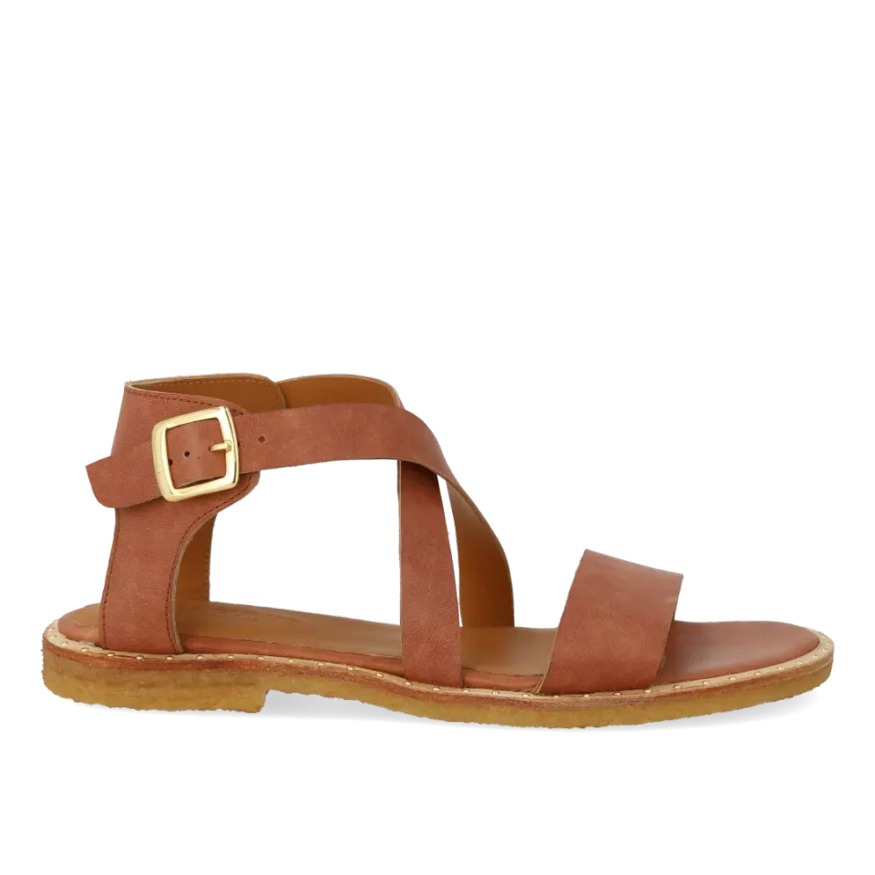 Angulus Sandal krydsremme nitter læder dame