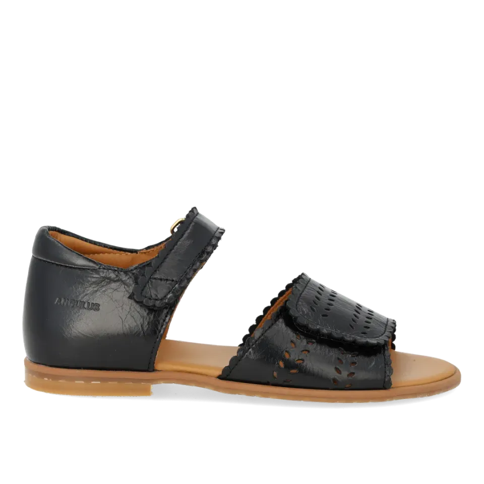 Angulus Sandal perforeret dobbelt velcro børn læder