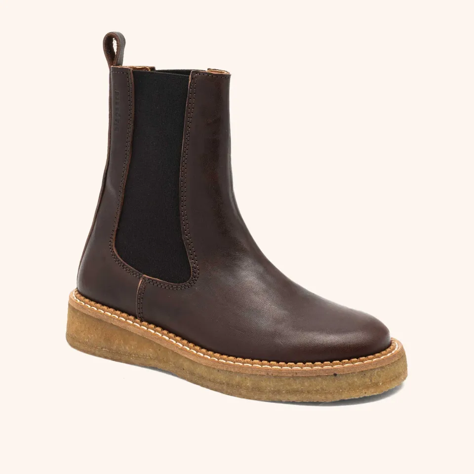 Bisgaard Naya støvle dark brown crepe læderstøvle