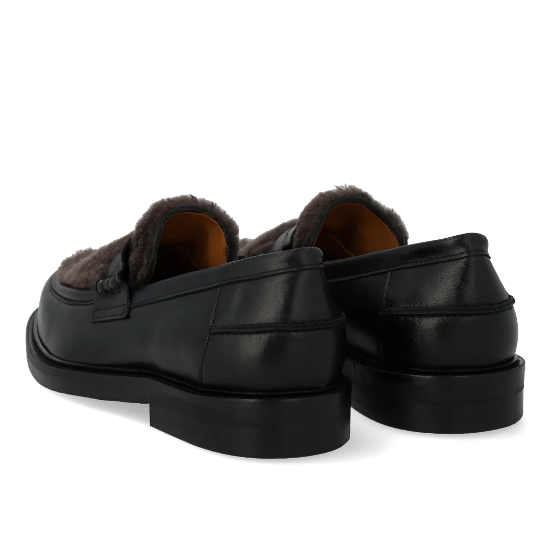 Angulus Penny loafer med blød pelsdetalje loafer