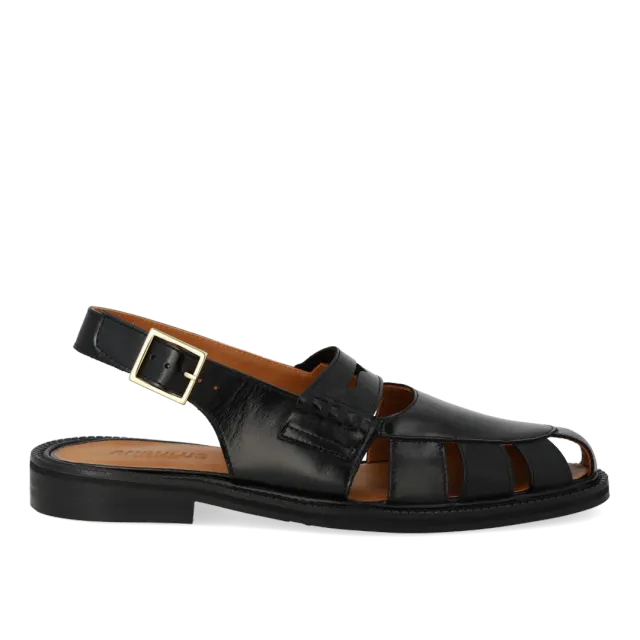 Angulus Slingback loafer dame læder guldspænde