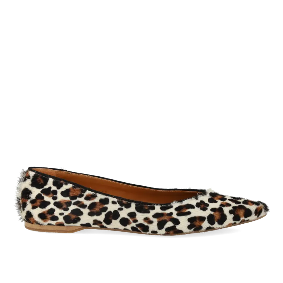 Angulus spids ballerina pony-pels leopard ballerinasko
