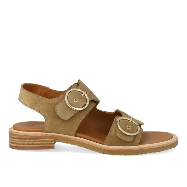 Angulus Sandal lædersandal med guldspænde