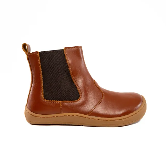 Gogsig Chelsea Dark Brown barfodsstøvle børn
