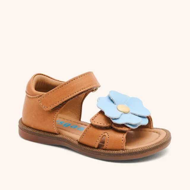 Bisgaard Barbara sandal cognac med blomst