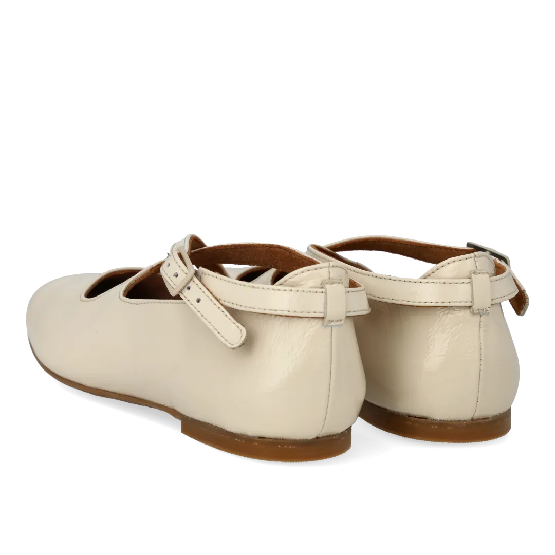 Angulus Mary Jane ballerina med krydsdetalje damesko lak