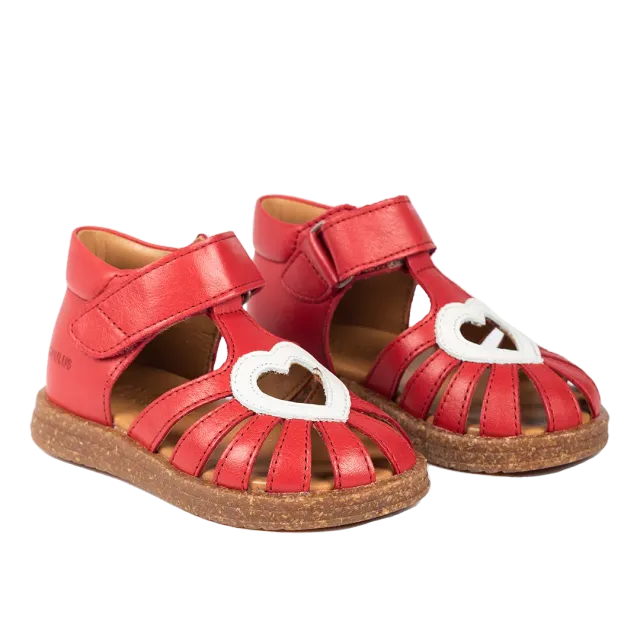 Angulus Begynder hjertesandal velcro læder børn