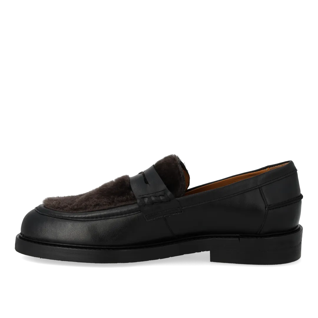 Angulus Penny loafer med blød pelsdetalje loafer