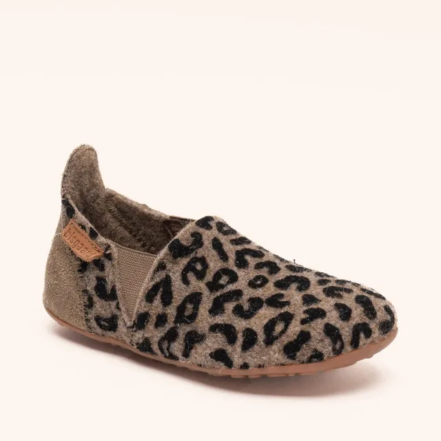 Bisgaard Sailor Wool hjemmesko brown-leopard i uld
