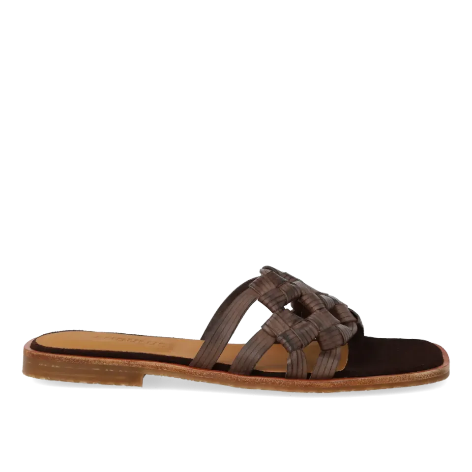 Angulus Slip-on sandal flet dame sandal læder