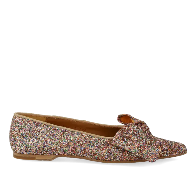 Angulus Sløjfeballerina funklende glitter damesko
