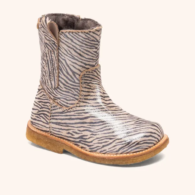 Bisgaard Elke Tex vinterstøvle zebra glitter uldfoer