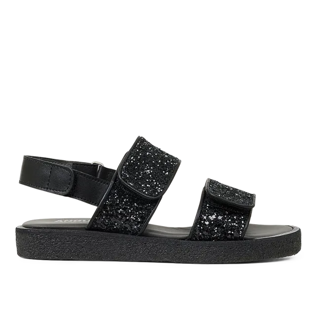 Angulus Glittersandal læder velcro glitter børn