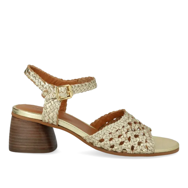 Angulus Håndflettet sandal damesandal 5 cm hæl