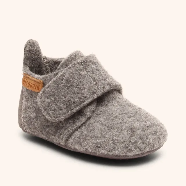 Bisgaard Baby Wool hjemmesko grå uld