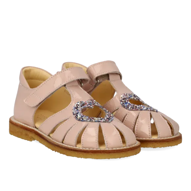 Angulus hjertesandal med funklende glitter hjerte børn