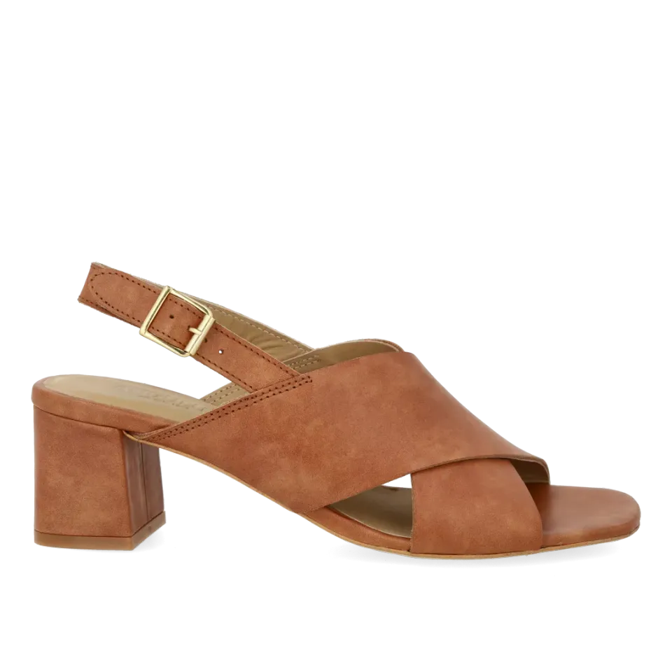 Angulus Sandal krydssandal læder 6 cm blokhæl