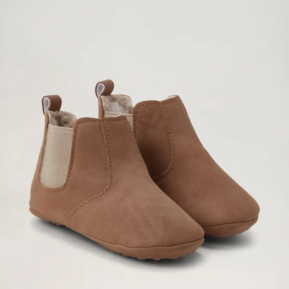 BabyMocs Little Wonderland barfodsstøvle brun foret