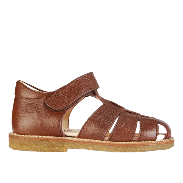 Angulus klassisk børnesandal med velcro i ruskind