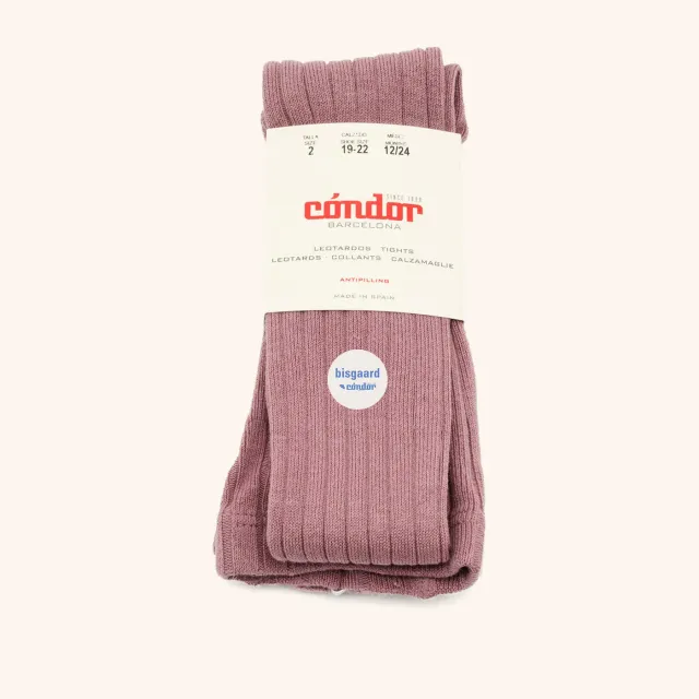Bisgaard x Cóndor Cotton Rib strømpebukser iris bomuld