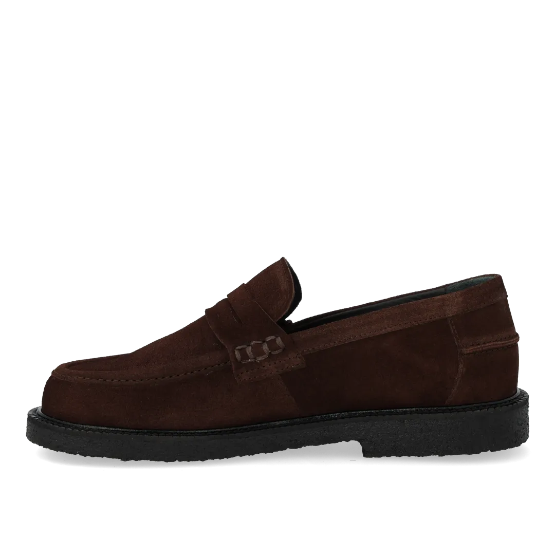 Angulus Loafer ruskindssko brun bred pasform