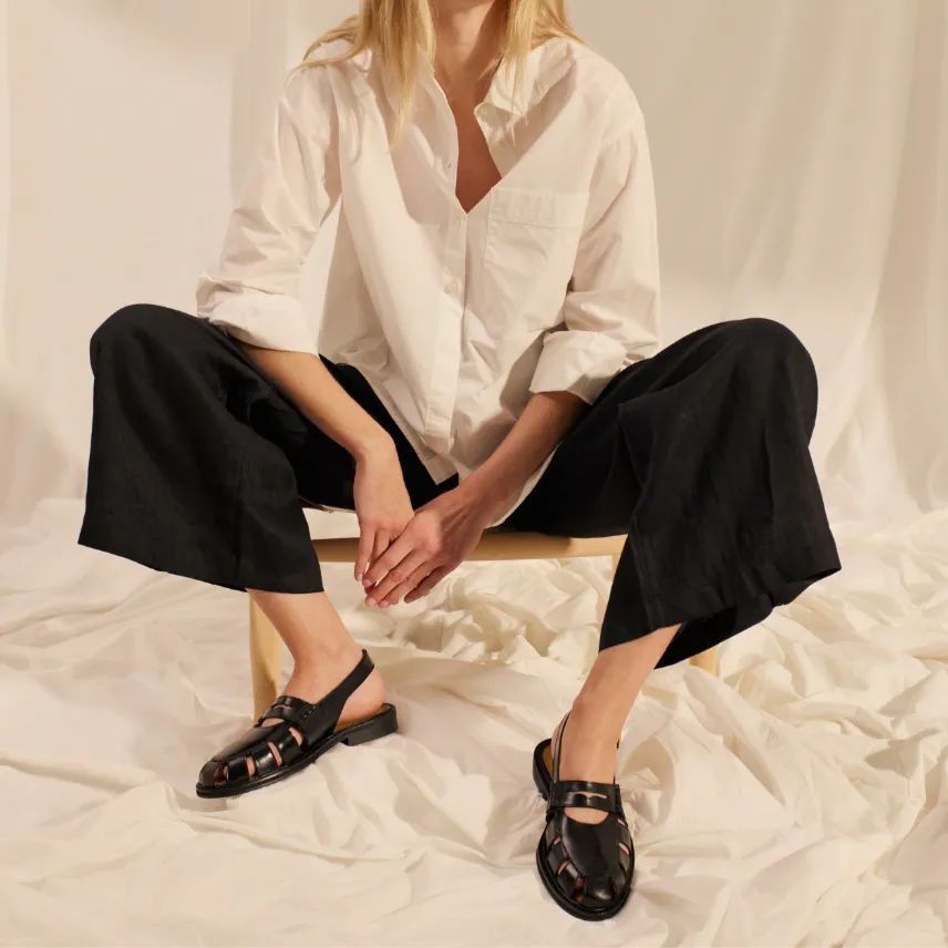 Angulus Slingback loafer dame læder guldspænde